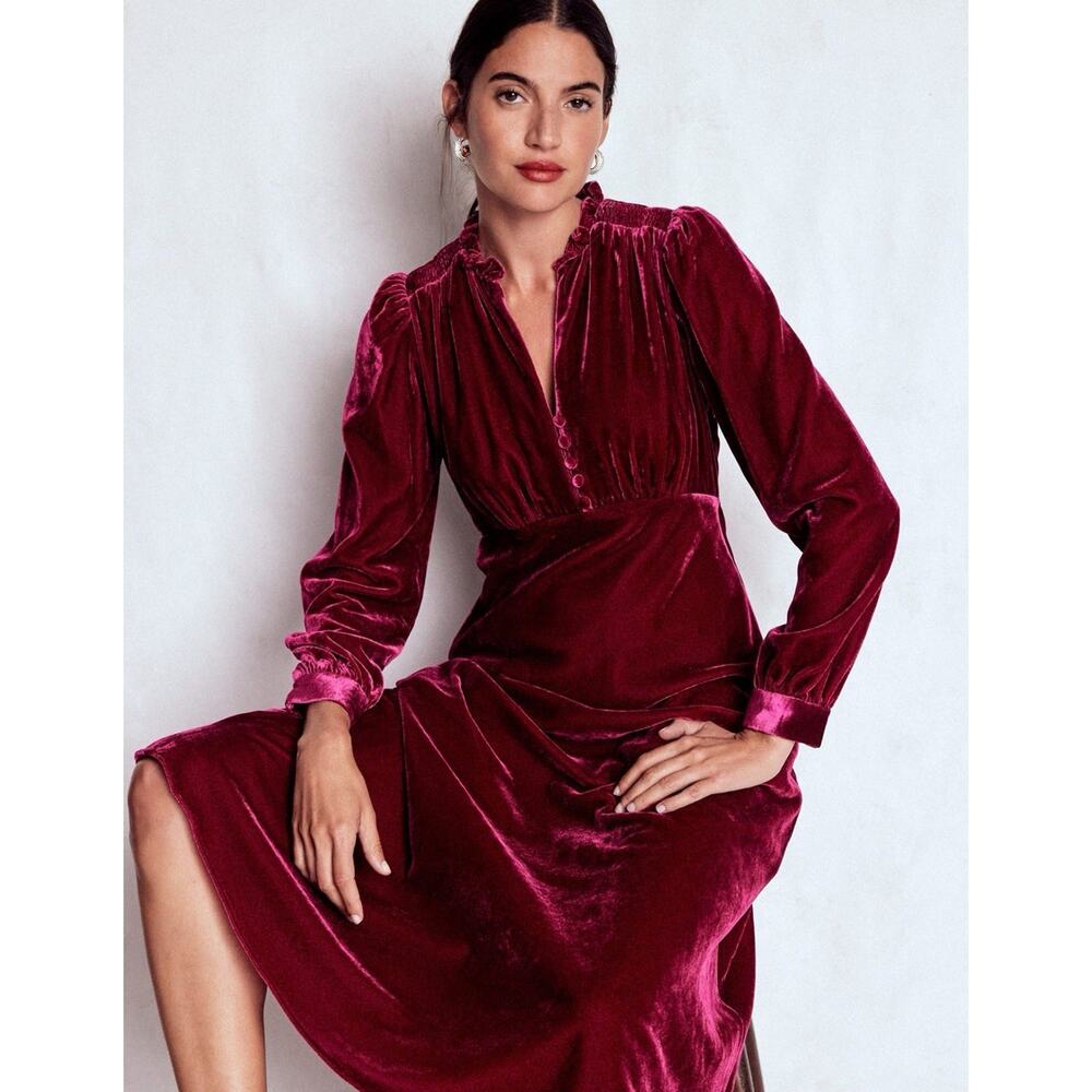 Boden Cassie Velvet Tea Dress Size 10R NWT $229